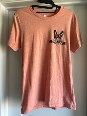 Bella Canvas Peach Tee with German Shepherd Graphic
